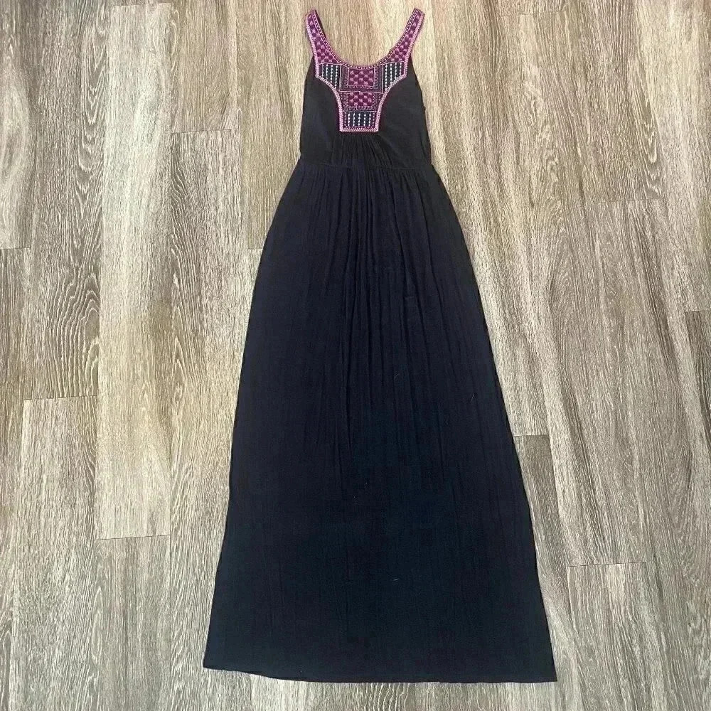 Womens Charlotte Russe Black Maxi Dress - M